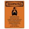 Signmission Safety Sign, OSHA WARNING, 14" Height, Subfloor Space, Portrait OS-WS-D-1014-V-13695 - alternate 1